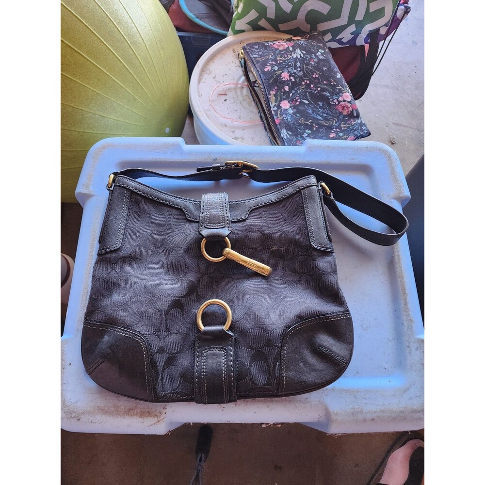 Coach Women's Black and Gold Bag
